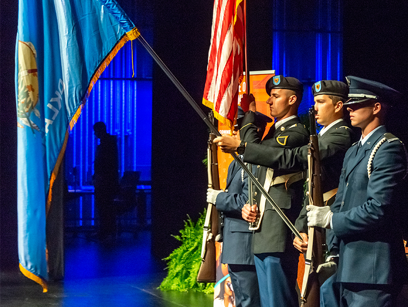 ROTC Cadets presenting colors at CAS Hall of Fame event