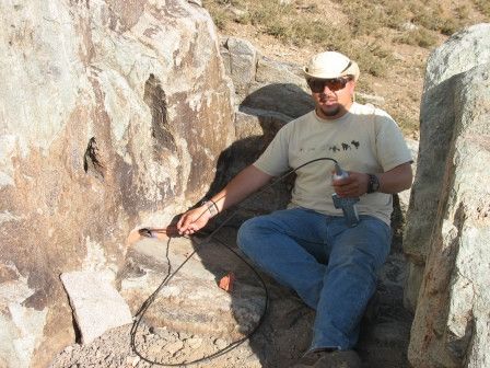 Enrique with borescope