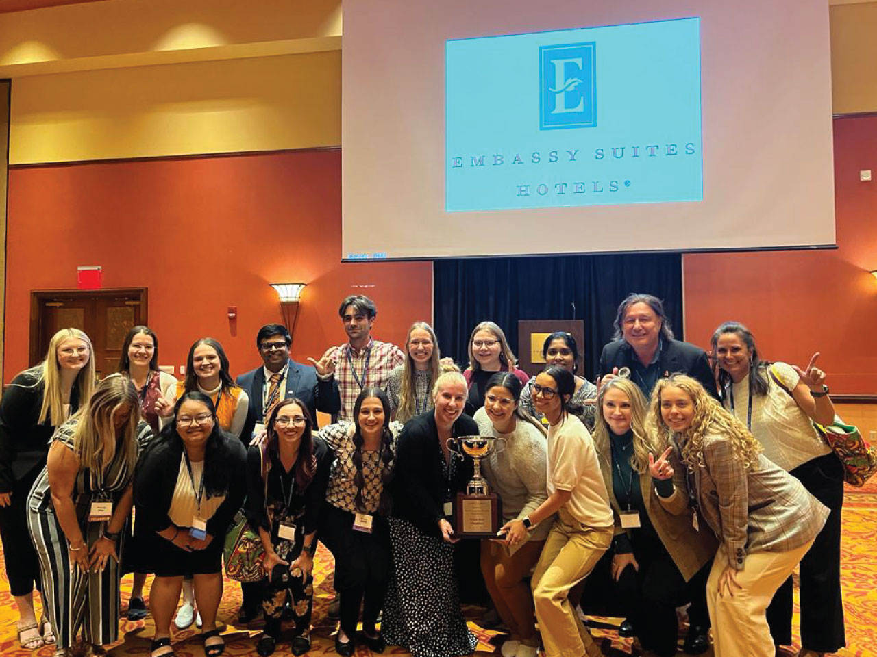 Students winning an award