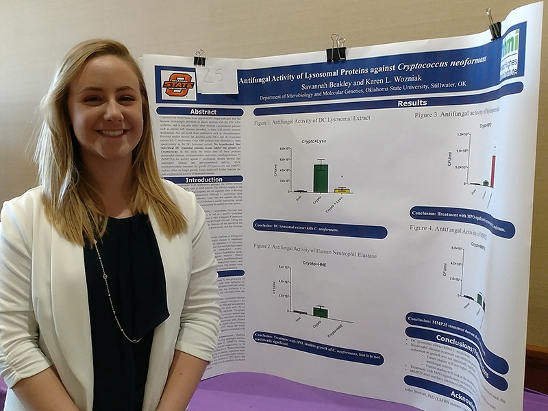 Savannah's poster at 2018 Microbiology and Molecular Genetics Symposium