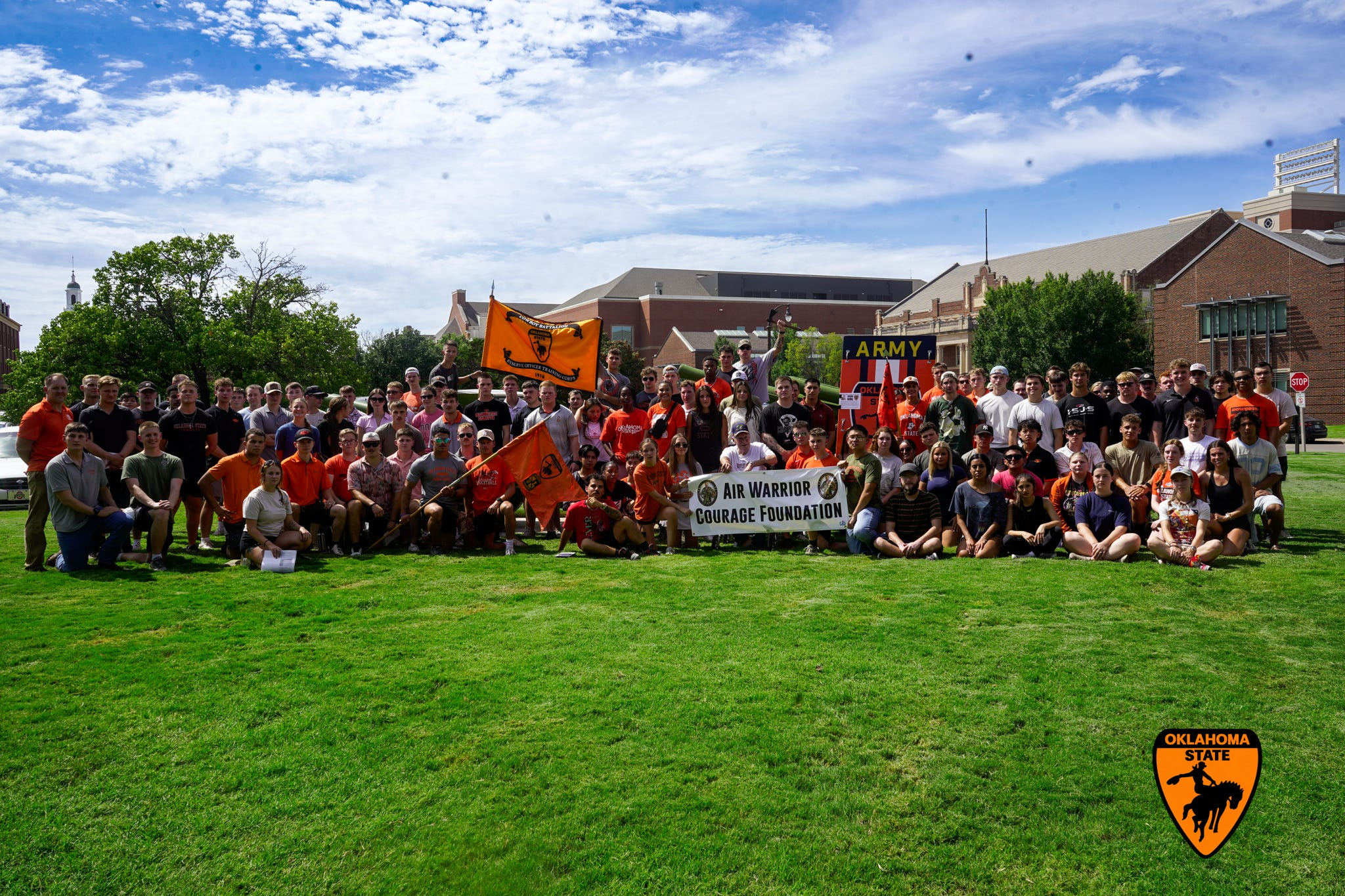 The Cowboy Battalion poses for a photo at their annual Burger Burn