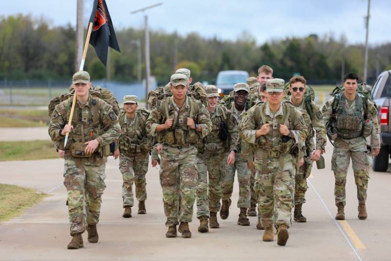 cadets rucking at camp gruber