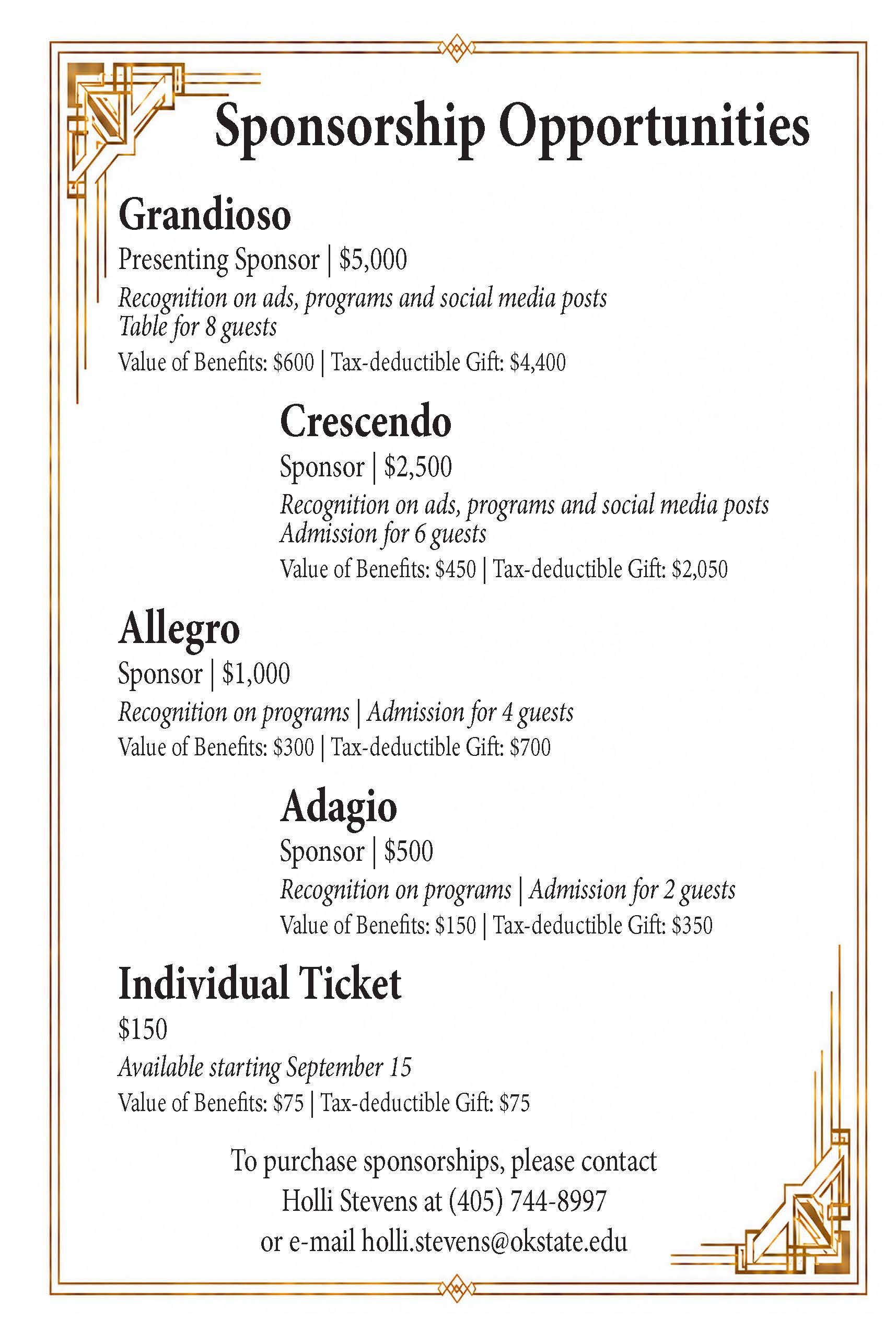 Timeless Traditions Sponsorship Opportunities