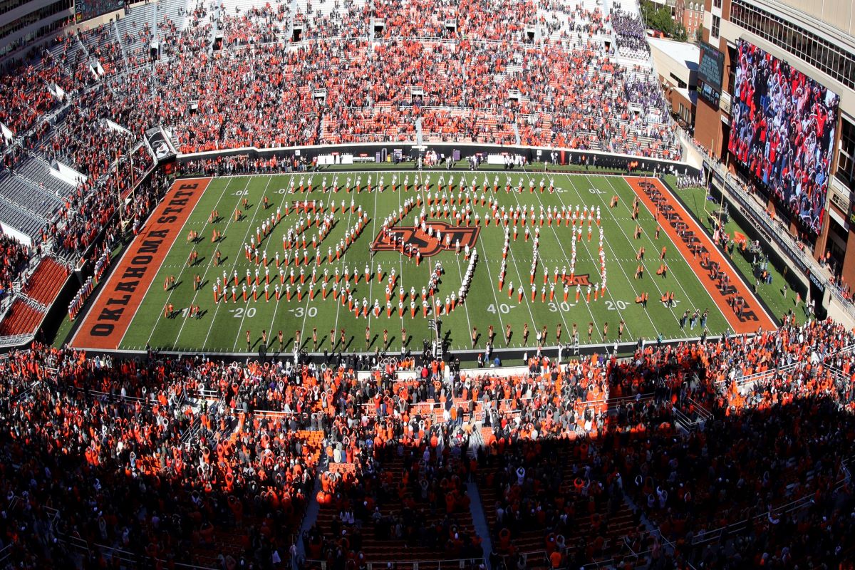 Cowboy Marching Band in formation
