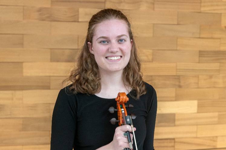 image of woman with viola