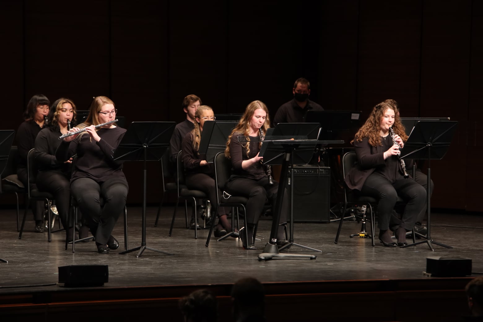 woodwinds playing on stage