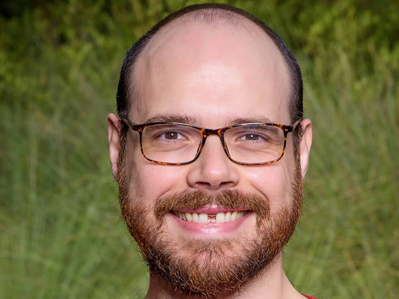 Haridas Heitz wearing a Hawaian shirt