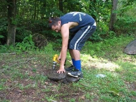 Eric drilling crapace edge for marking