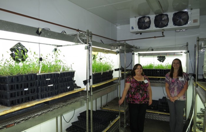 Amy and Kaytlyn in the Growth Chamber