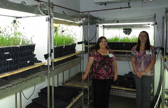 Kaytlyn and Amy in the growth chamber