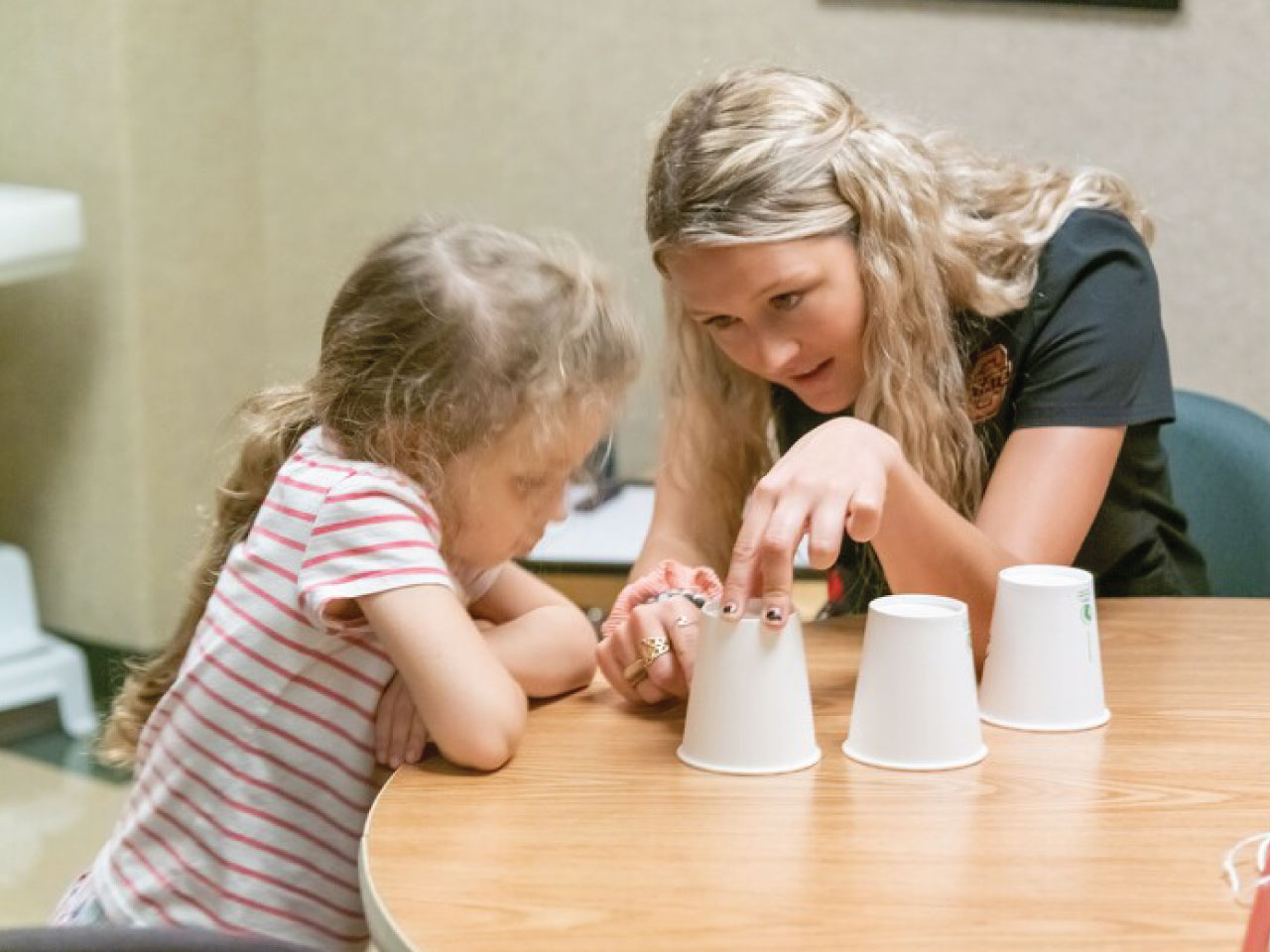 Staff working with a patient
