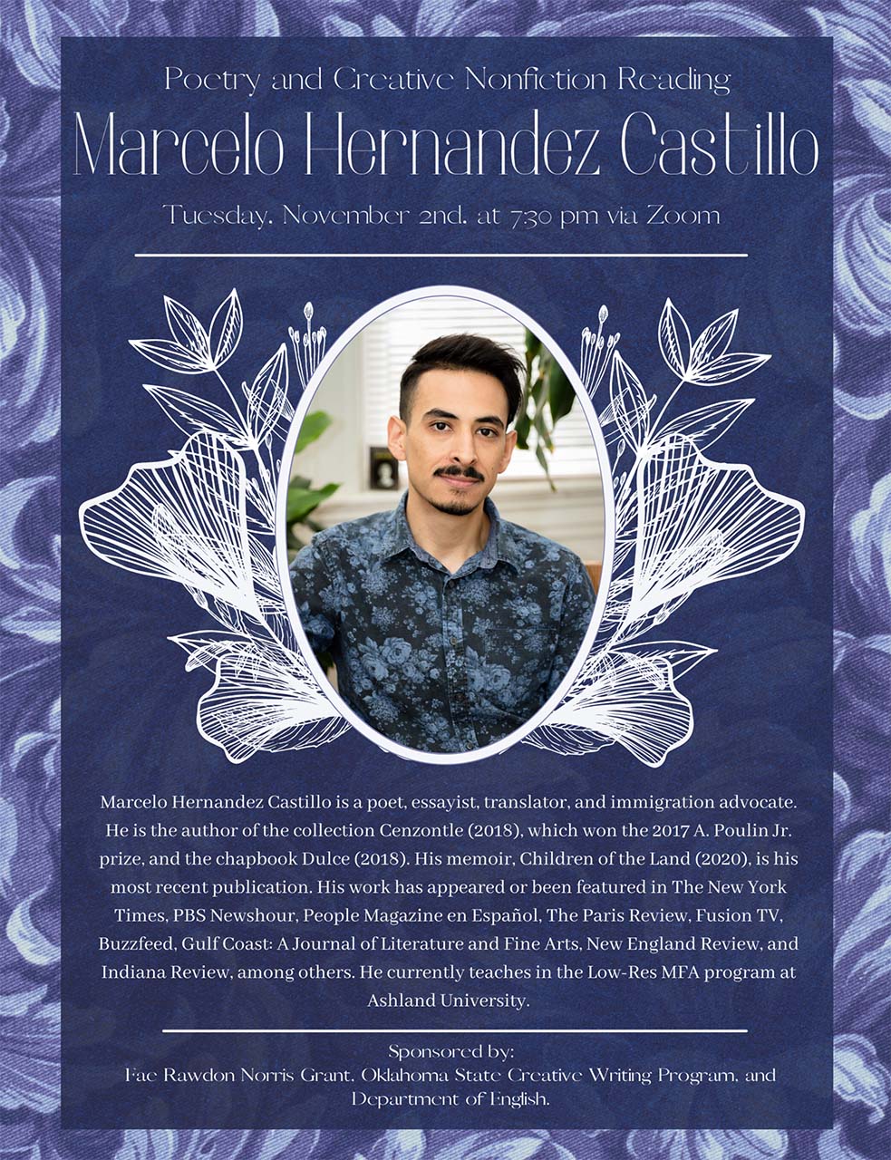 A flyer for Marcelo Hernandez Castillo