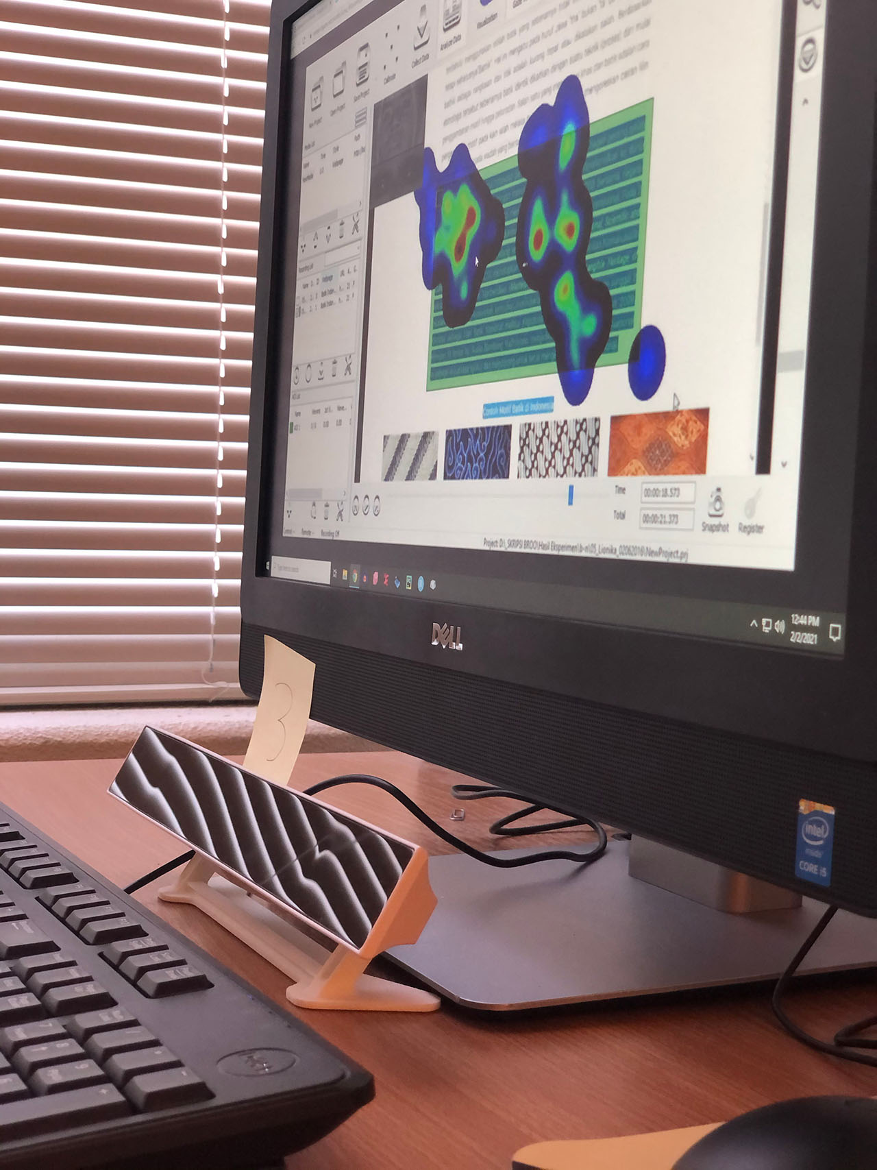 A computer with sofware producing a color map