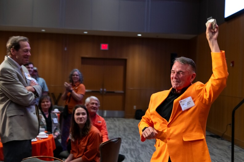 Mike Gaskins won a mineral through a drawing.