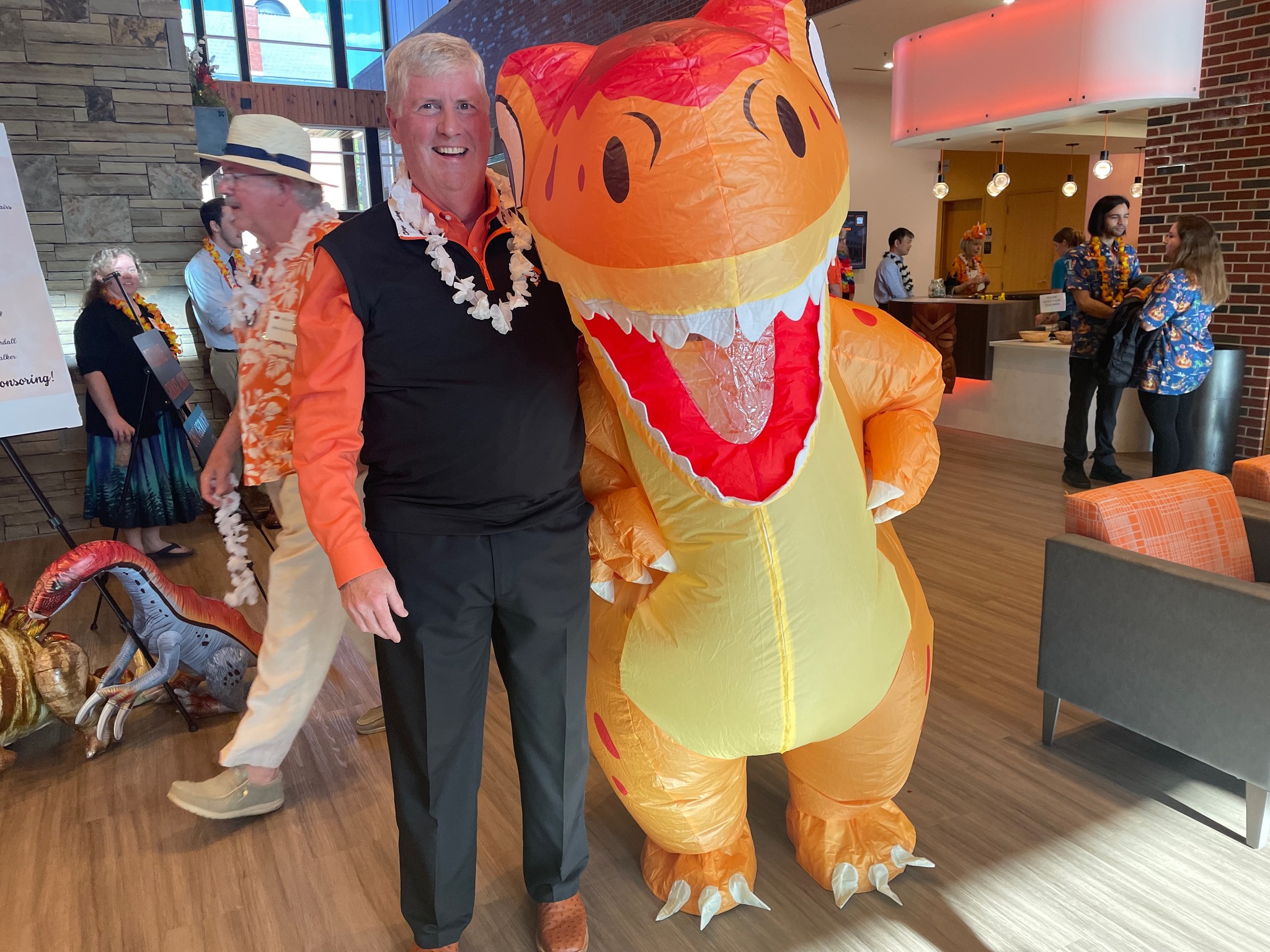 Bob Springman getting a pic with the infamous T-Rex 