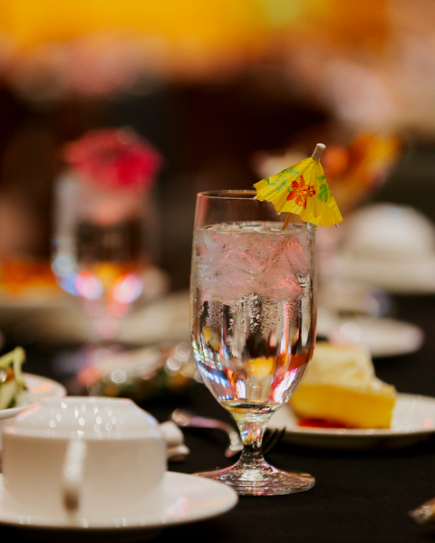 Water Glass with Umbrella