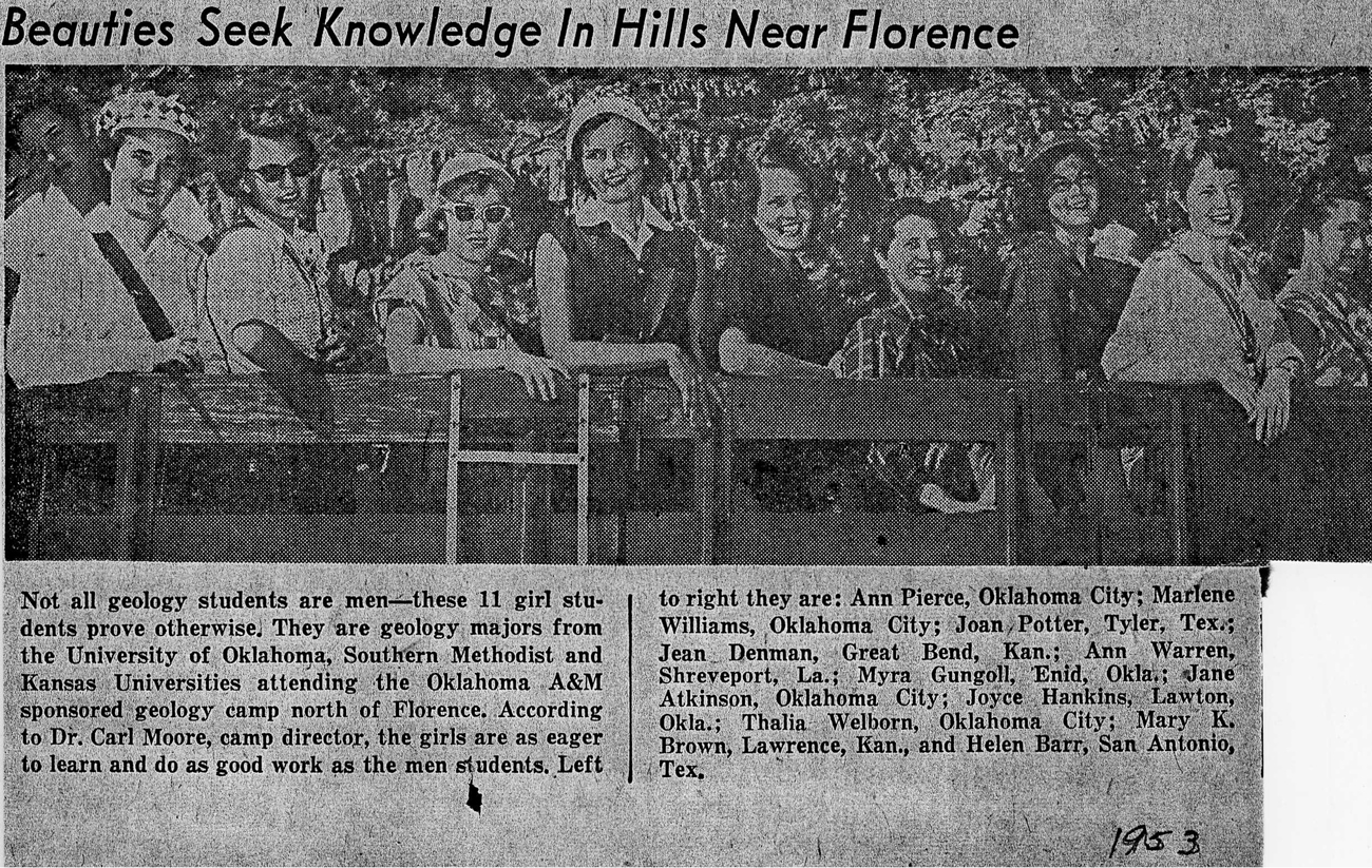 Newspaper clipping from 1953