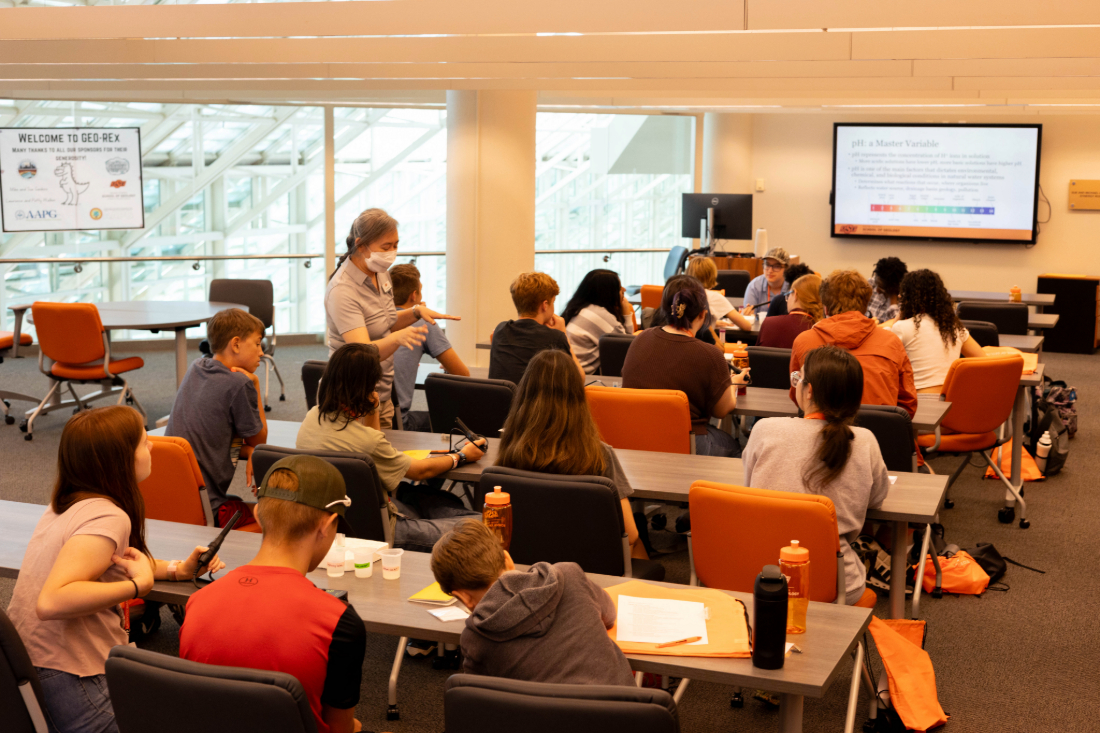 Dr. Tracy Quan teaching a group of high school students during GeoRex Summer Camp. Dr. Tracy Quan teaching a group of high school students during GeoRex Summer Camp.