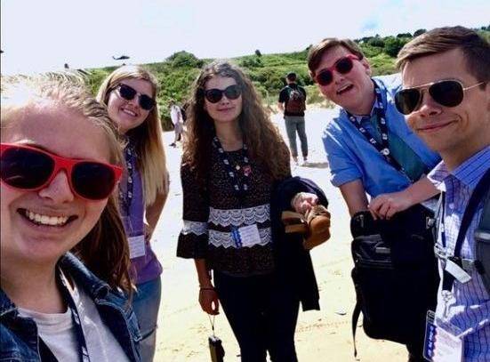 Students on the beach