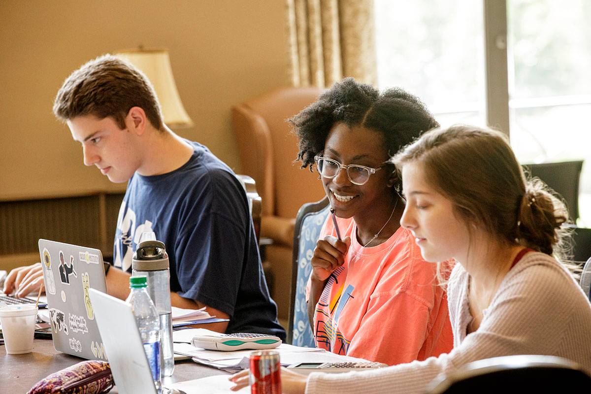 Students studying together