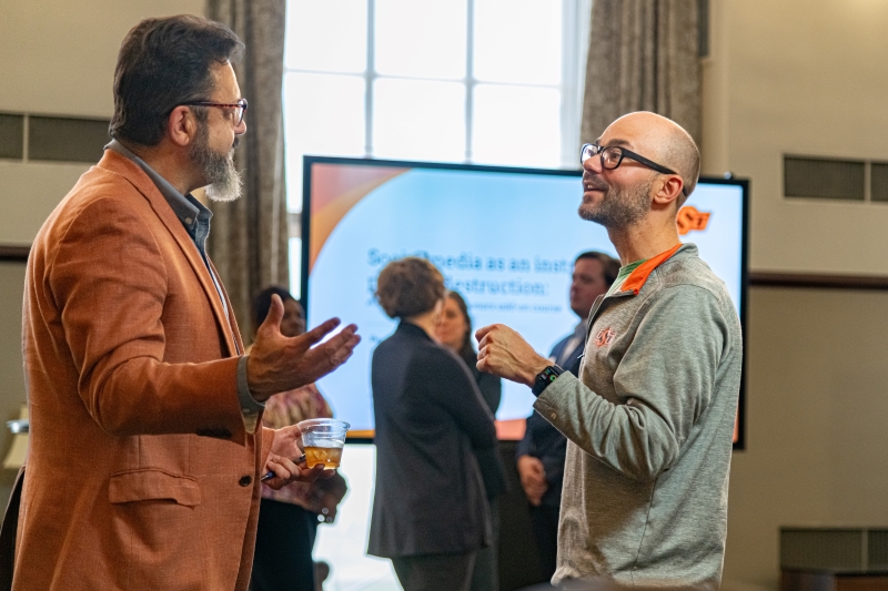 audience members chatting audience members chatting