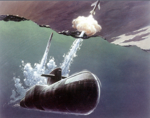 submarine firing a missle submarine firing a missle