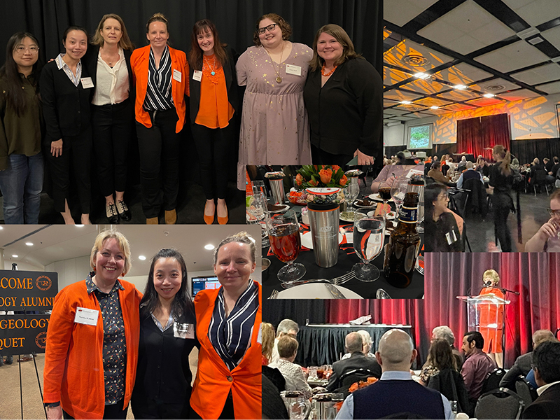 Photo collage from the 2023 Alumni Banquest at Boone Pickens School of Geology, OSU