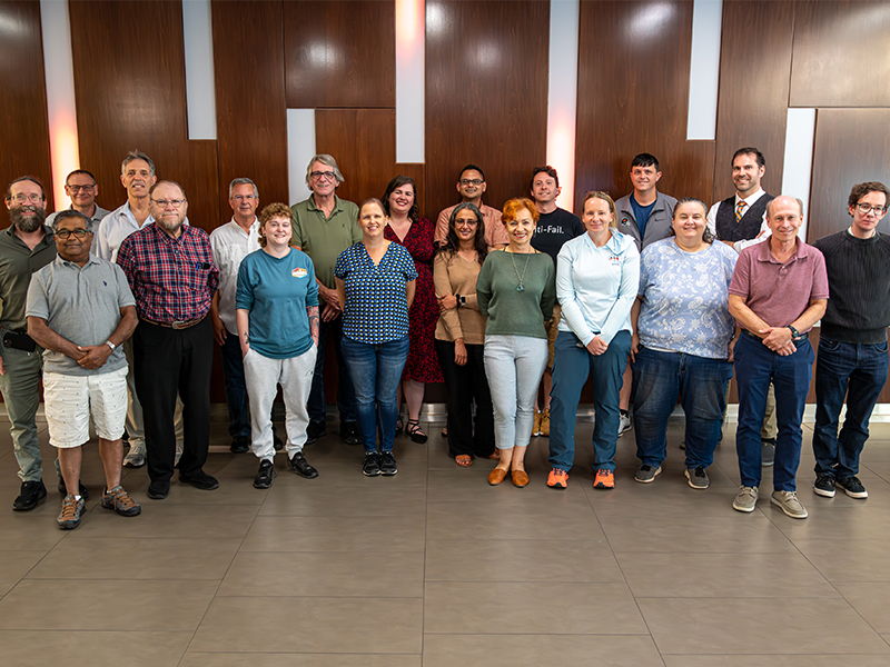 Group shot of the microbiology faculty and staff