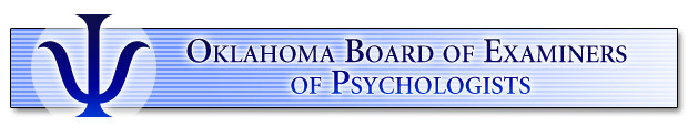 Oklahoma State Board of Examiners of Psychologists logo Oklahoma State Board of Examiners of Psychologists logo