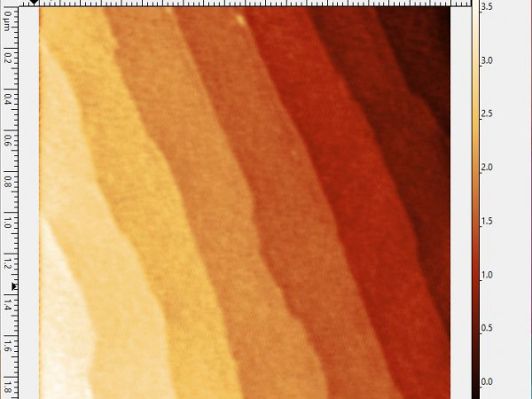 SrTiO3 substrate treated with thermal annealing and DI water etching