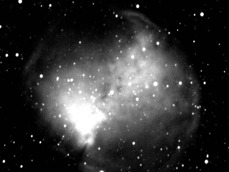 The Planetary Nebula Messier 27 imaged through a green filter. The Planetary Nebula Messier 27 imaged through a green filter.