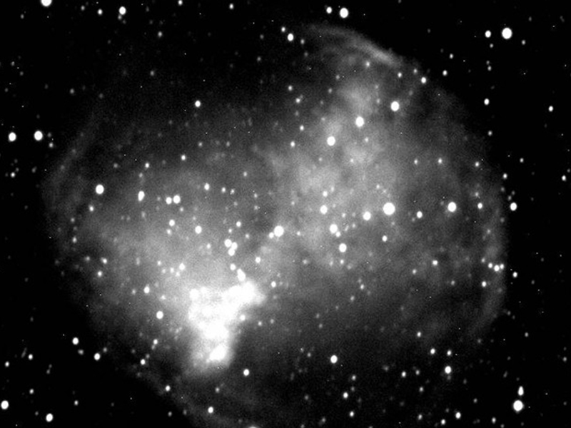 The Planetary Nebula Messier 27 imaged through a luminance (white light) filter. The Planetary Nebula Messier 27 imaged through a luminance (white light) filter.