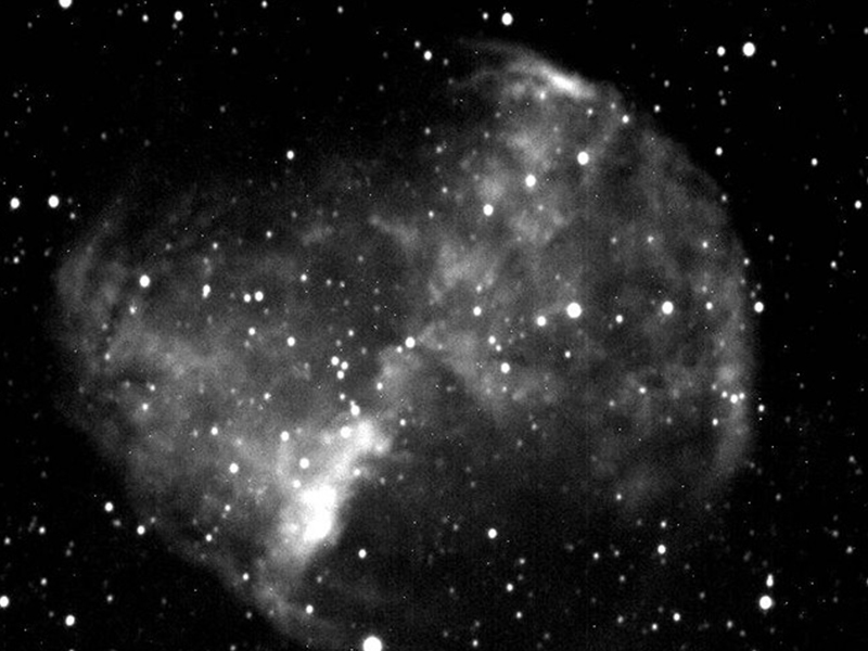 The Planetary Nebula Messier 27 imaged through a red filter. The Planetary Nebula Messier 27 imaged through a red filter.