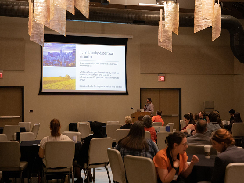 Joshua Jansa speaking at the Rural Renewal Symposium.