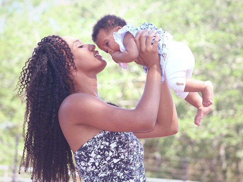 African American mother and baby
