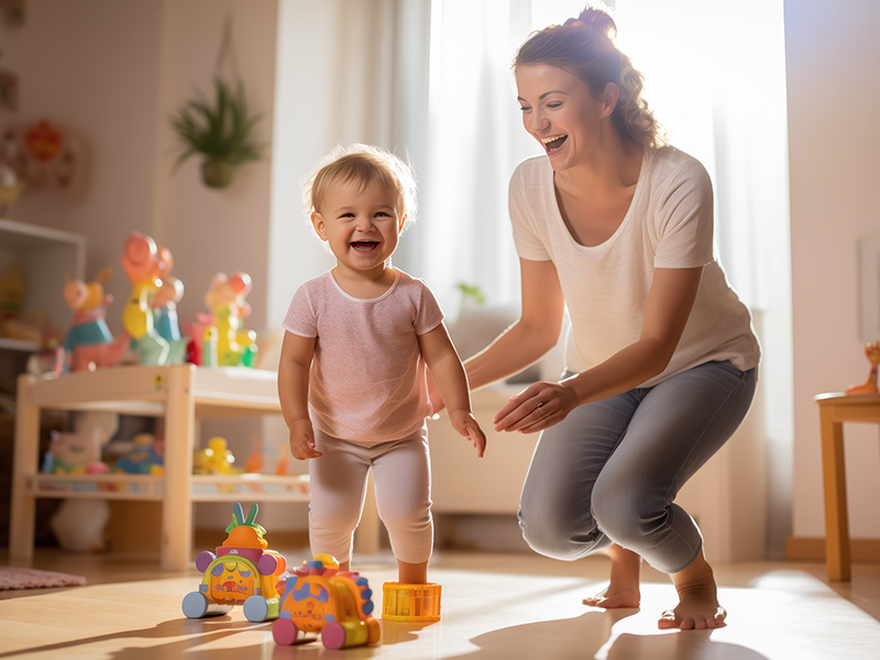 mother and toddler playing