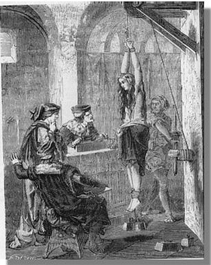 Exorcism by hanging by hands