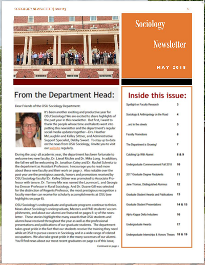 blurred cover of the 2017 newsletter blurred cover of the 2018 newsletter