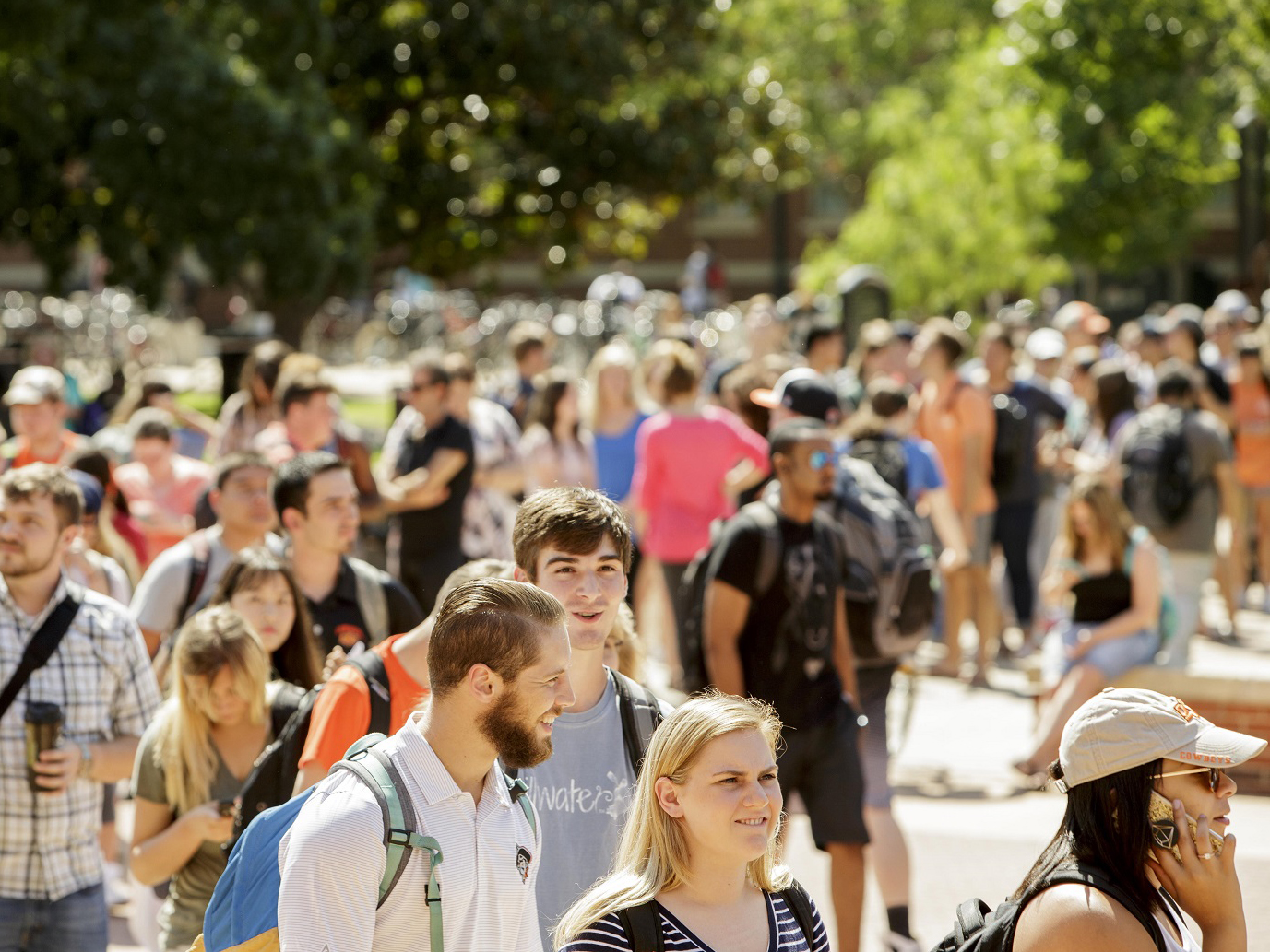 many students in line for an event