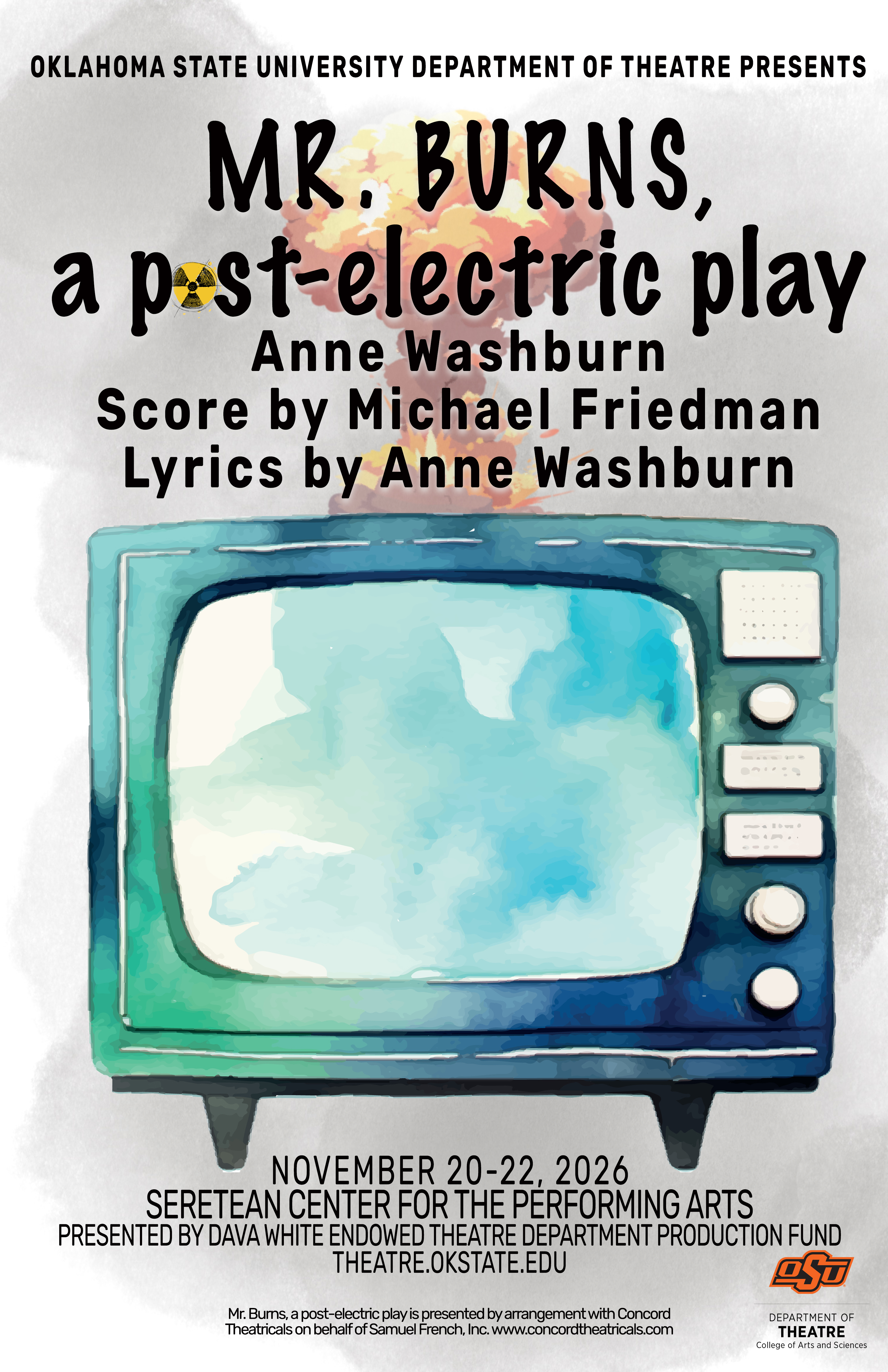Mr. Burns a post-electric play poster