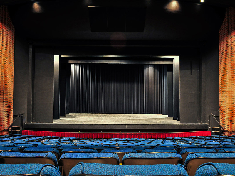 Interior view of the Vivia Locke Theatre’s main stage area