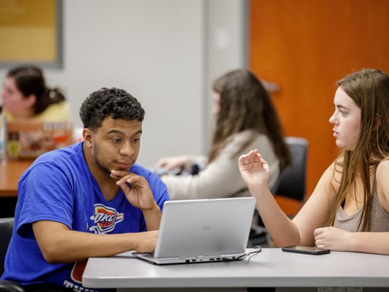 Students in the classroom setting.